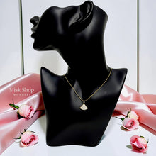 Medium-length 18K gold plated titanium steel necklace with a fan-shaped pendant set with 3A zircon stones by Misk Shop.