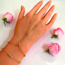 Elegant 18K gold plated hand chain bracelet with finger chains - Misk Shop
