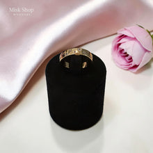 18K gold plated women's zircon band ring with sparkling stones and elegant minimalist design by Misk Shop