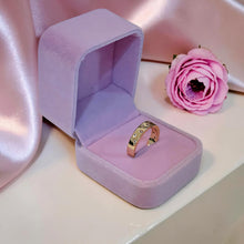 18K gold plated women's zircon band ring with sparkling stones and elegant minimalist design by Misk Shop