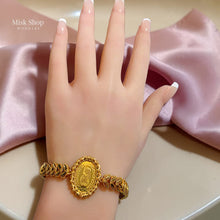 Ottoman wheat style gold bracelet engraved design
