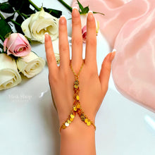 21K gold plated coin hand chain bracelet by Misk Shop