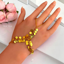 Coin charm hand chain bracelet 21K gold plated Misk Shop