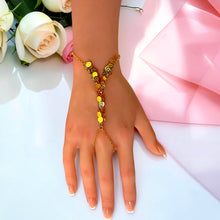 Women's 21K gold plated lira coin hand chain bracelet Misk Shop