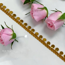21K gold-plated adjustable disc charm anklet with polished round charms and Misk Shop Color Protection Technology.