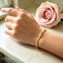 Women zircon bracelet 21K gold plated APM inspired design