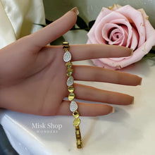 Women zircon bracelet 21K gold plated APM inspired design