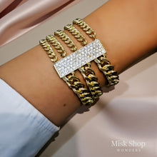 Wide Multi-Strand Chain Bracelet – Gold Plated