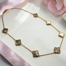 Van Cleef Inspired Double-Face Necklace – Natural Mother of Pearl