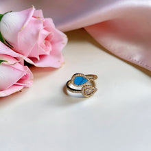 Natural Shell Teardrop Zircon Ring – Adjustable