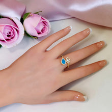 Natural Shell Teardrop Zircon Ring – Adjustable