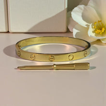 Gold love screw bangle with screwdriver thick design standard size
