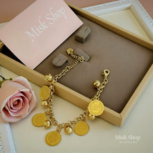 Gold Plated Coin Charm Bracelet