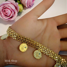 Gold Plated Ottoman Coin Shawl Chain Bracelet