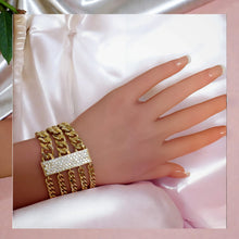 Wide Multi-Strand Chain Bracelet – Gold Plated