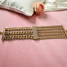 Wide Multi-Strand Chain Bracelet – Gold Plated