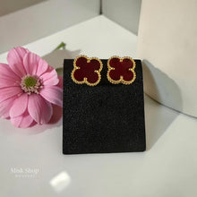 Luxury Van Cleef inspired jewelry set with natural shell and zircon gold plated necklace bracelet ring earrings