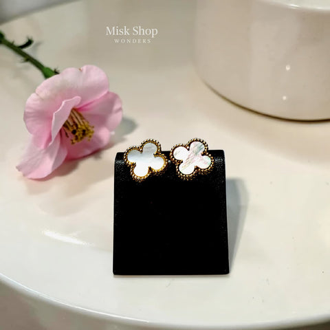 Van Cleef Inspired Earrings – Natural Mother of Pearl (Luxury Design)