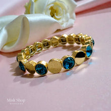 Gold Plated Elastic Gemstone Bracelets – Free Size