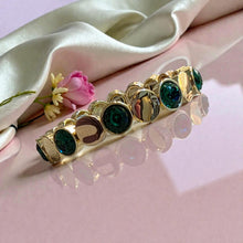 Gold Plated Elastic Gemstone Bracelets – Free Size