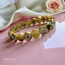 Gold Plated Elastic Gemstone Bracelets – Free Size