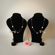 Women zircon necklace set gold plated European inspired design
