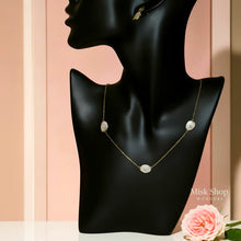 Women zircon necklace set gold plated European inspired design
