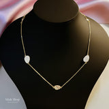 Women zircon necklace set gold plated European inspired design
