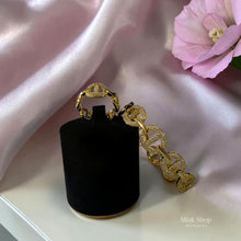 طقم اسوارة وخاتم ستايل APM مطلي ذهب مرصع زيركون 5A من Misk Shop
