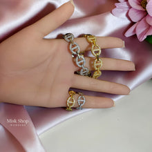 طقم اسوارة وخاتم ستايل APM مطلي ذهب مرصع زيركون 5A من Misk Shop