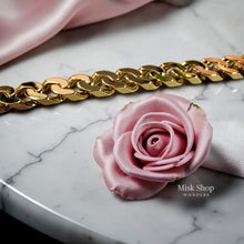 اسوارة جنزير عريض ذهب 18 كلاسيك من Misk Shop بتصميم جريء وأنيق