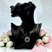 Medium-length Boucheron-inspired circular pendant necklace in gold tone