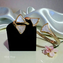 Gold Plated Geometric Bracelet & Ring Set Inspired Design