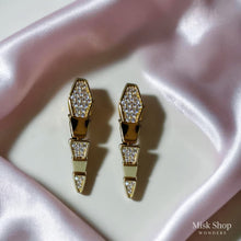 طقم سنسال وحلق فاخر مطلي ذهب 21 مرصع زيركون من Misk Shop