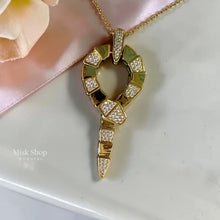 طقم سنسال وحلق فاخر مطلي ذهب 21 مرصع زيركون من Misk Shop