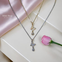سنسال فراشة مع قطرة زيركون ذهبي وفضي من Misk Shop