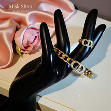 Women gold plated bangle and ring set modern feminine jewelry
