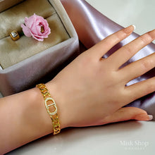 21K gold plated letter chain bracelet elegant jewelry
