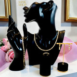 Chaumet-inspired 18K gold plated four-piece zircon jewelry set
