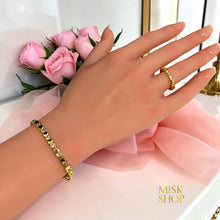 Chaumet-inspired zircon ring and adjustable bracelet worn together