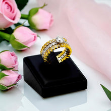 Triple-band Chaumet-inspired wedding ring with high-clarity zirconia