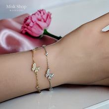 سنسال فراشة مرصع زركون ذهبي وفضي من Misk Shop