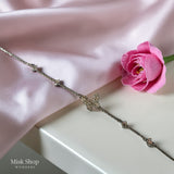 اسوارة فراشة مرصعة بالزركون باللونين الذهبي والفضي من Misk Shop