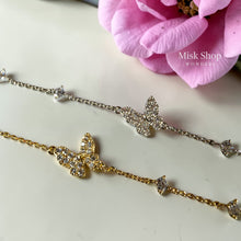 سنسال فراشة مرصع زركون ذهبي وفضي من Misk Shop