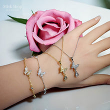سنسال فراشة مرصع زركون ذهبي وفضي من Misk Shop