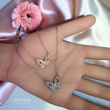 سنسال فراشة مرصع زركون ذهبي وفضي من Misk Shop