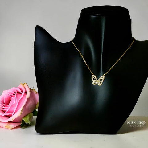 سنسال فراشة مرصع زركون ذهبي وفضي من Misk Shop