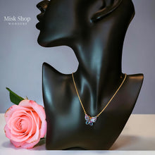 سنسال فراشة ملون مرصع زركون مطلي ذهب عيار 21 من Misk Shop