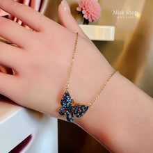 سنسال فراشة ملون مرصع زركون مطلي ذهب عيار 21 من Misk Shop