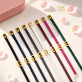CD link adjustable leather bracelet in eight colors
